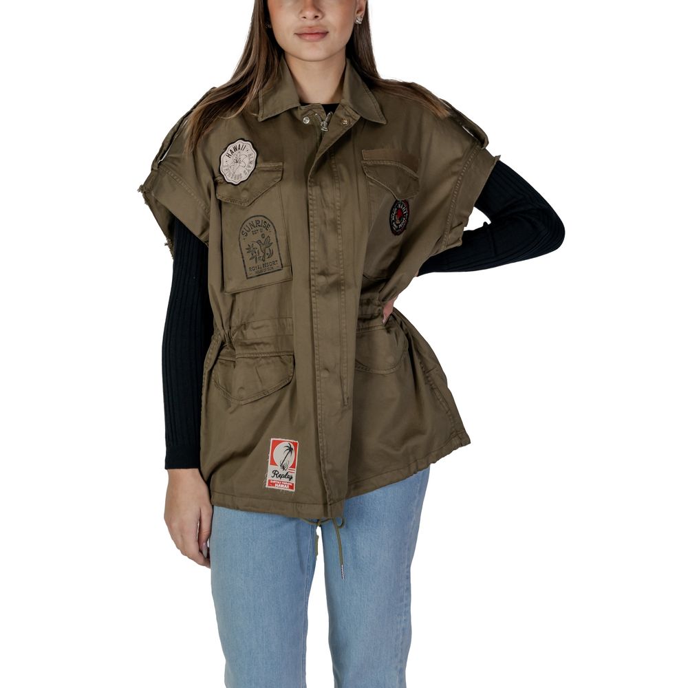 Replay Green Cotton Jackets & Coat
