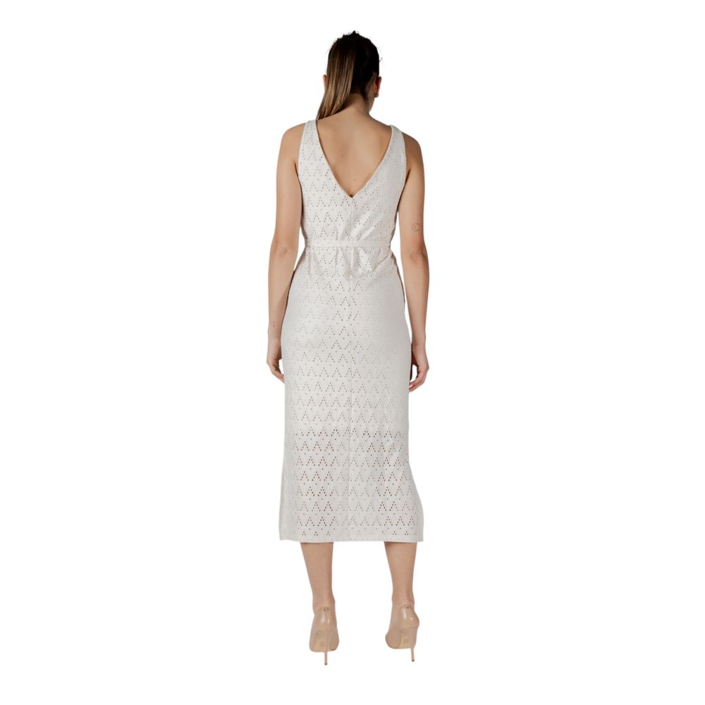 Vila Clothes Beige Recycled Polyester Midi