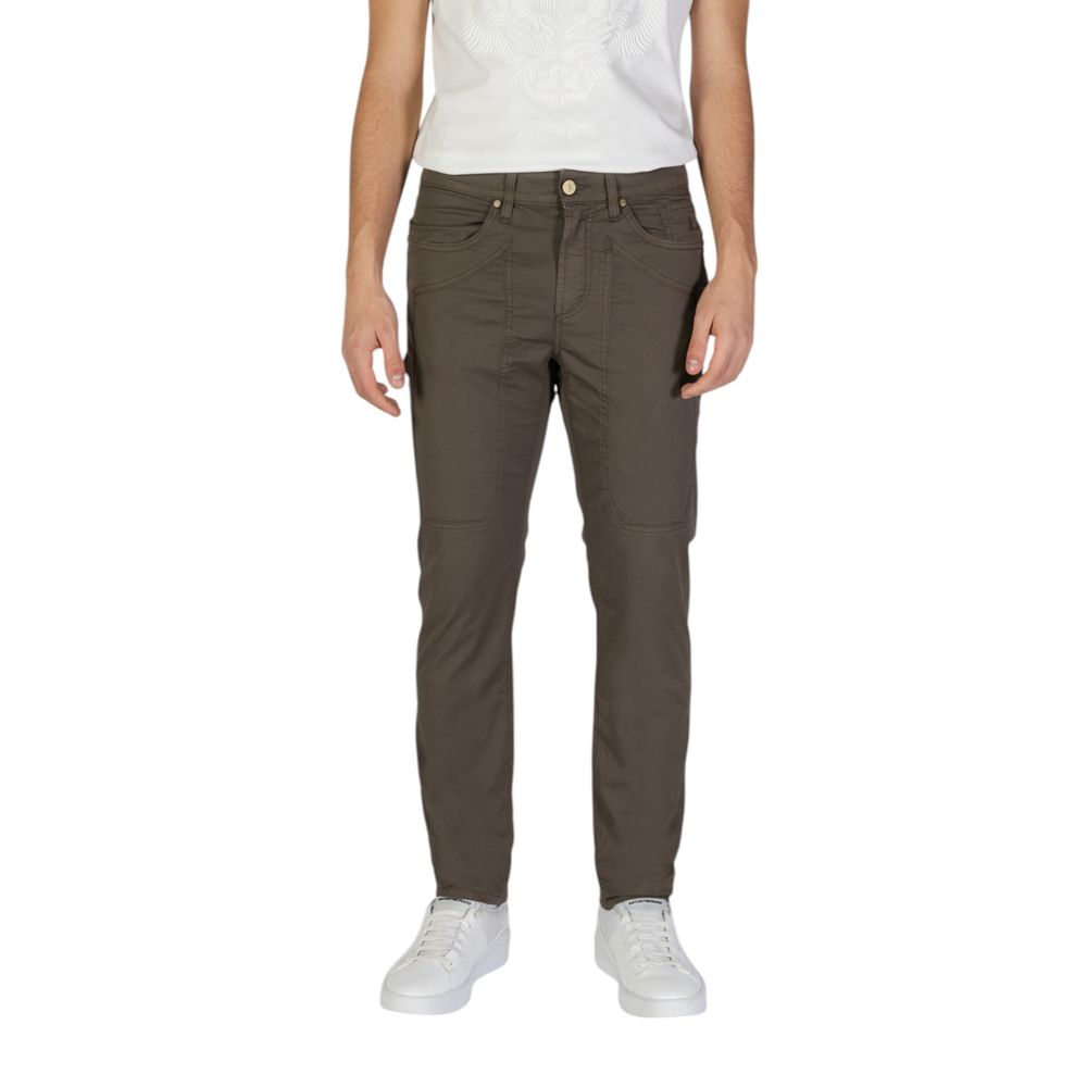 Jeckerson Brown Cotton Skinny Pant