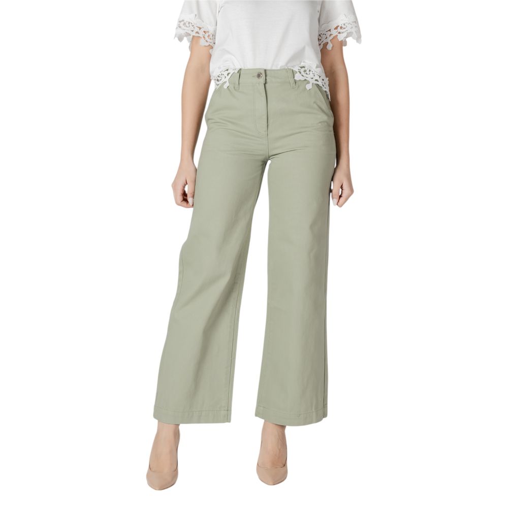 Morgan De Toi Green Cotton Relaxed Fit Jean