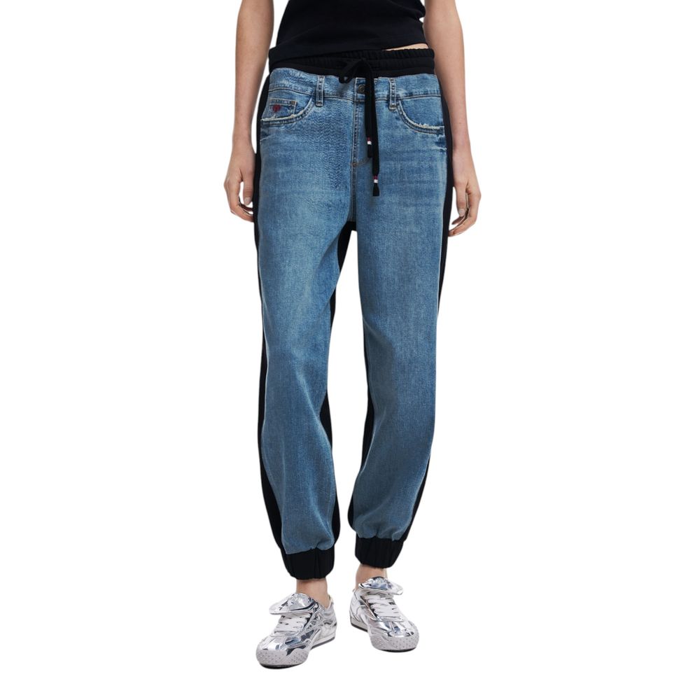 Desigual Black Cotton Mom Jean