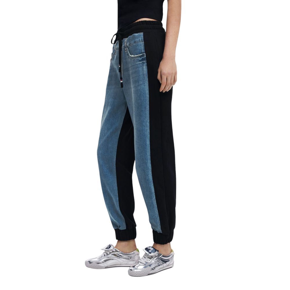 Desigual Black Cotton Mom Jean