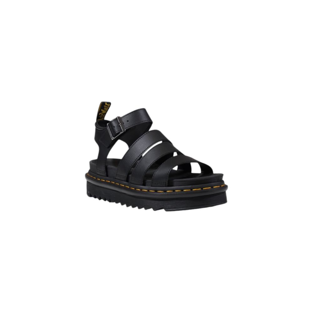 Dr. Martens Black Leather Flat Sandals
