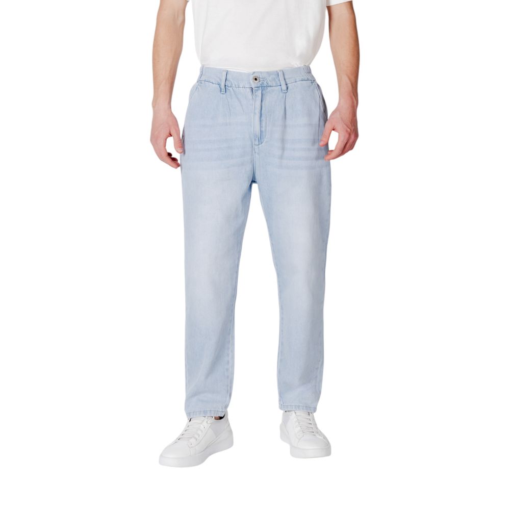 Gianni Lupo Blue Cotton Slim Fit Jean