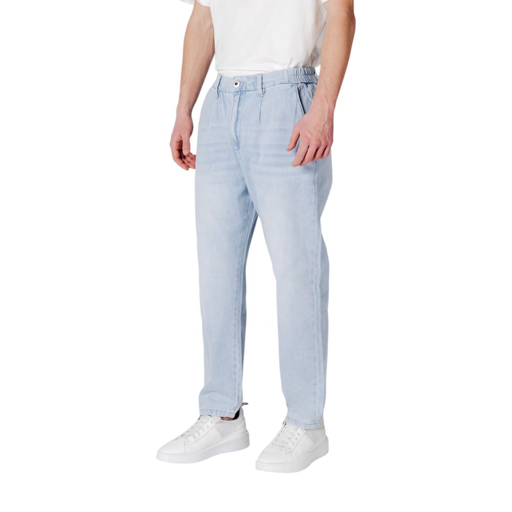 Gianni Lupo Blue Cotton Slim Fit Jean
