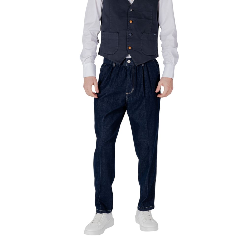 Gianni Lupo Blue Cotton Relaxed Fit Jean