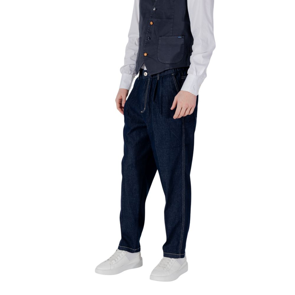 Gianni Lupo Blue Cotton Relaxed Fit Jean