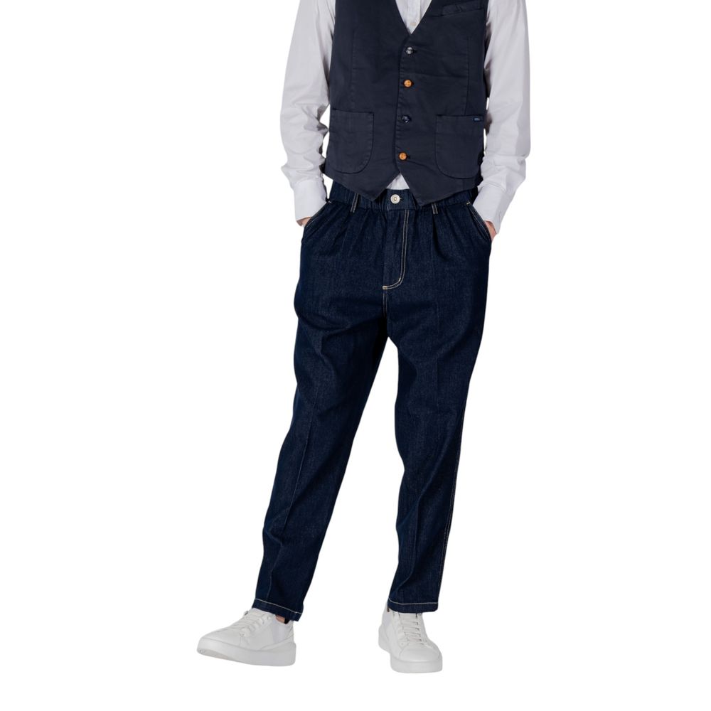 Gianni Lupo Blue Cotton Relaxed Fit Jean