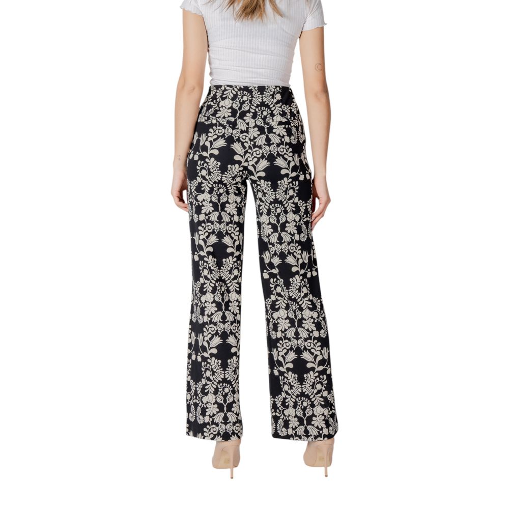 ICHI Black Polyester Pant
