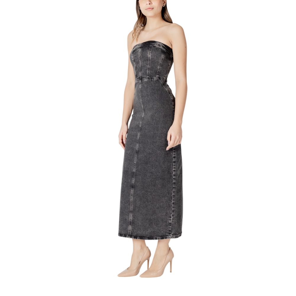 ICHI Black Cotton Midi