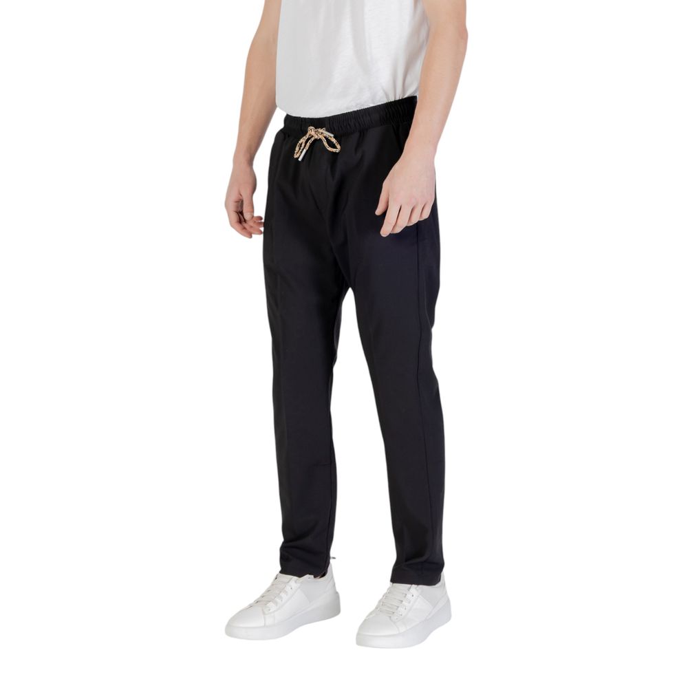 Gianni Lupo Black Polyester Pant
