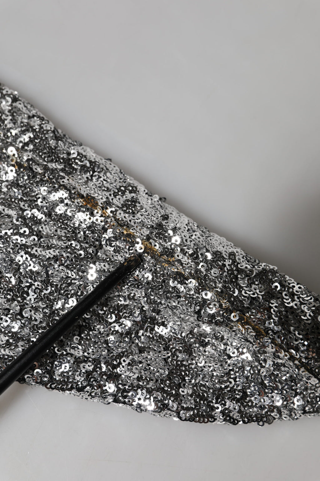 Dolce & Gabbana Silver Sequins Glitter High Heel Boot Shoes