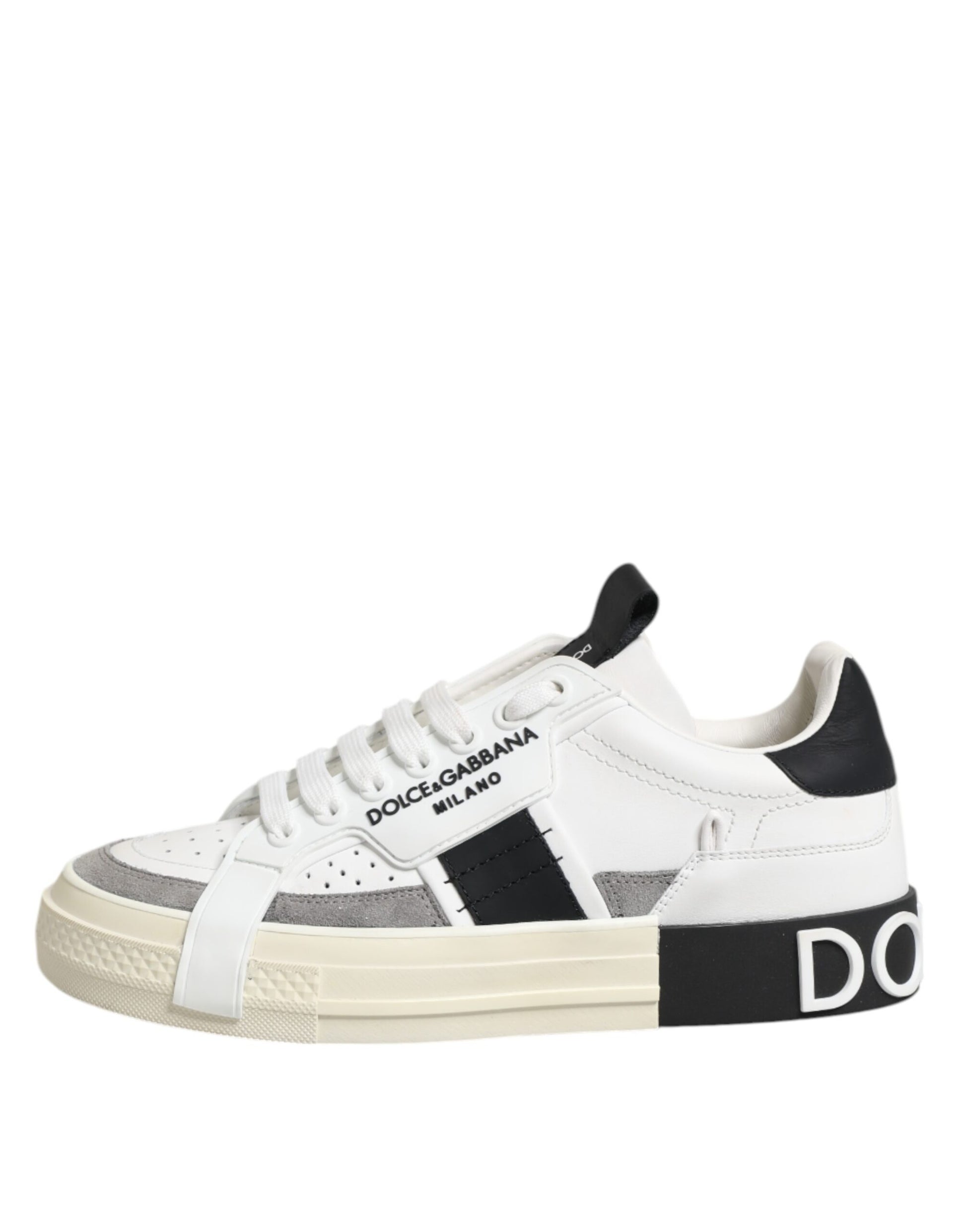 Dolce & Gabbana White Leather Custom 2.Zero Sneakers Shoes