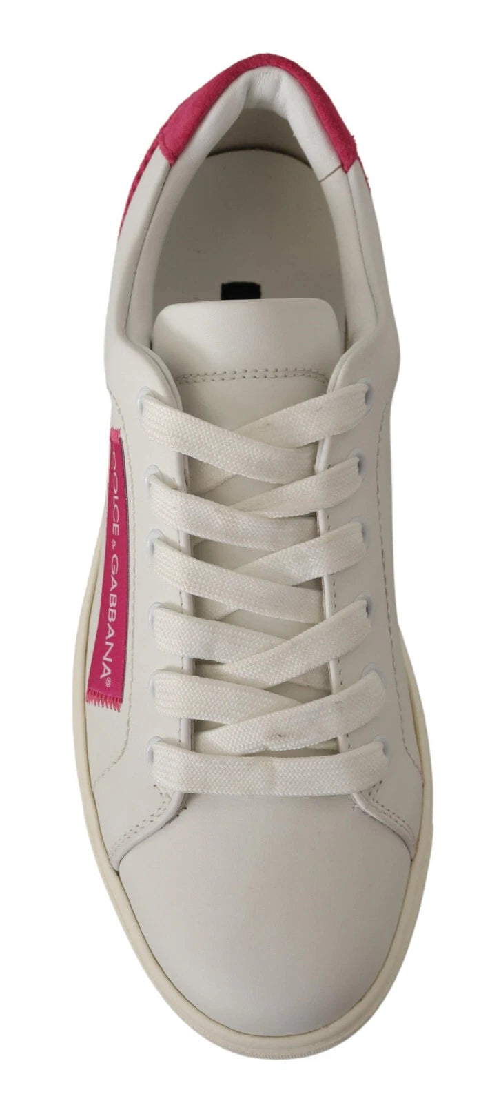 Dolce & Gabbana White Suede Leather Low Top Sneakers Shoes