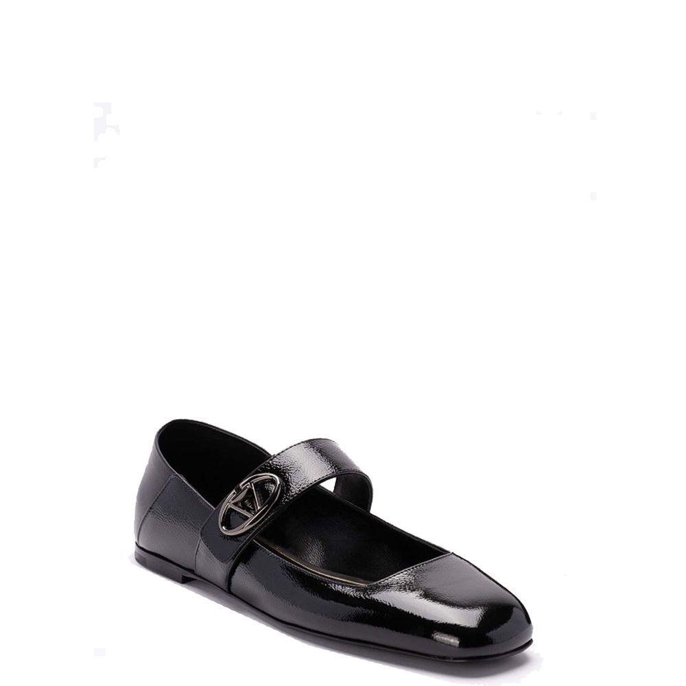 Valentino Garavani Black Calfskin Ballet Flats