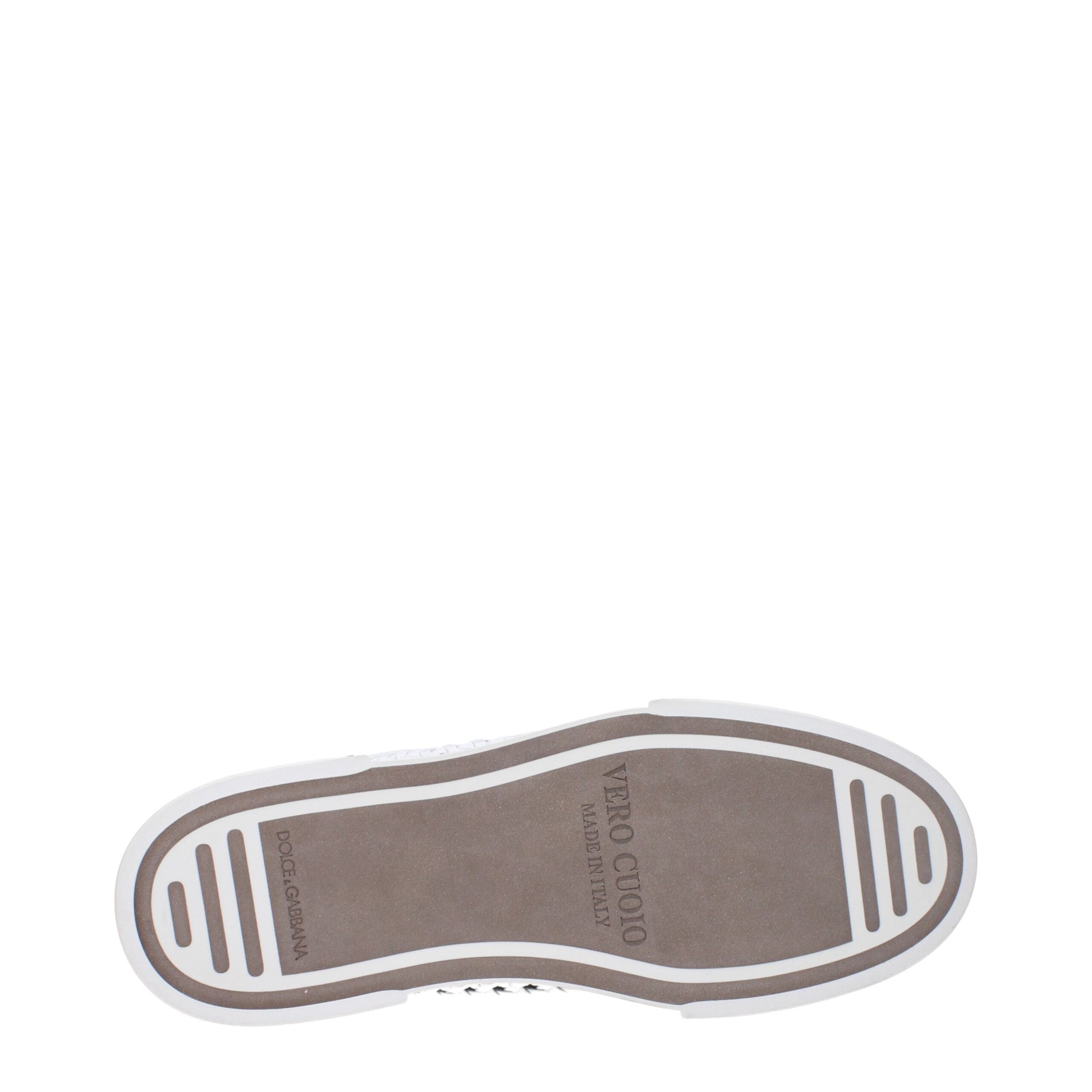 Dolce & Gabbana White Leather Low Tops