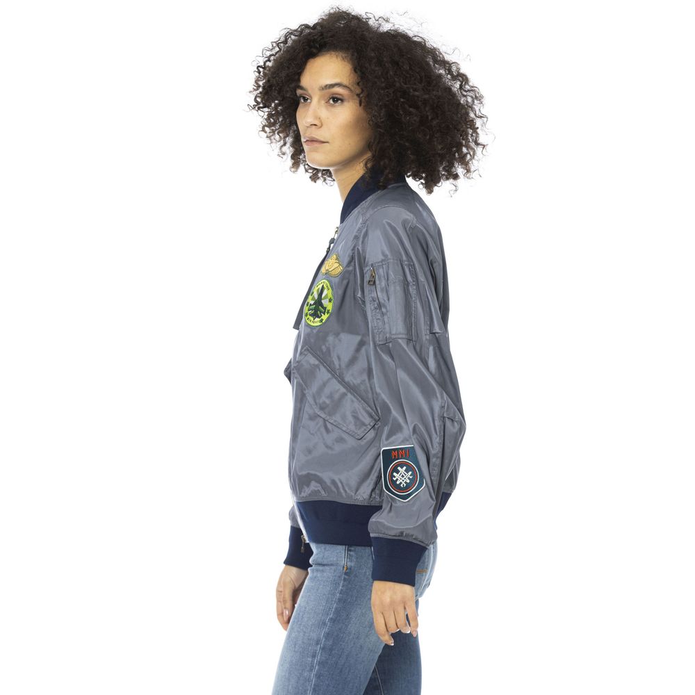 Mr&Mrs Italy Light Blue Polyamide Women Bomber Jacket