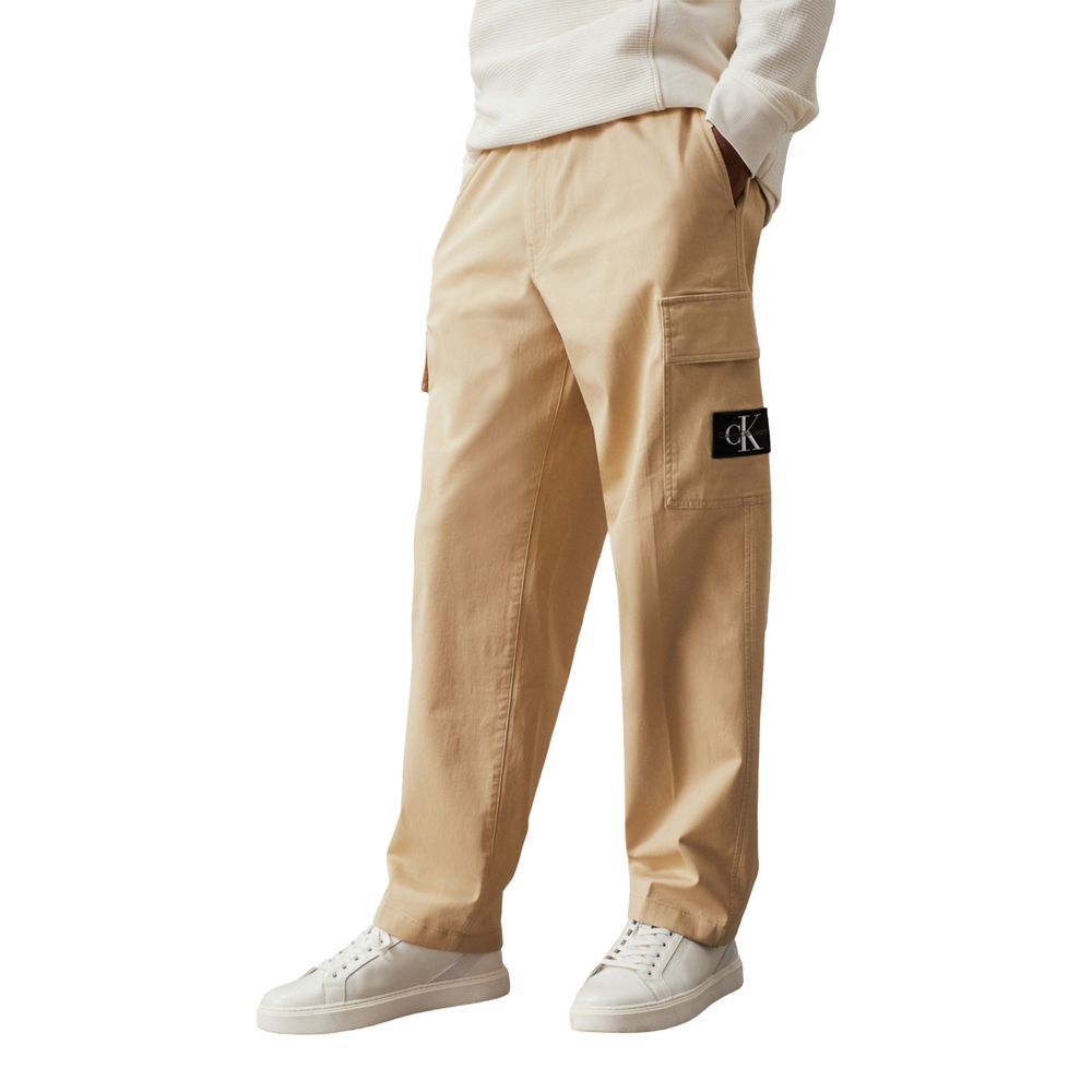 Calvin Klein Jeans Beige Recycled Cotton Pant