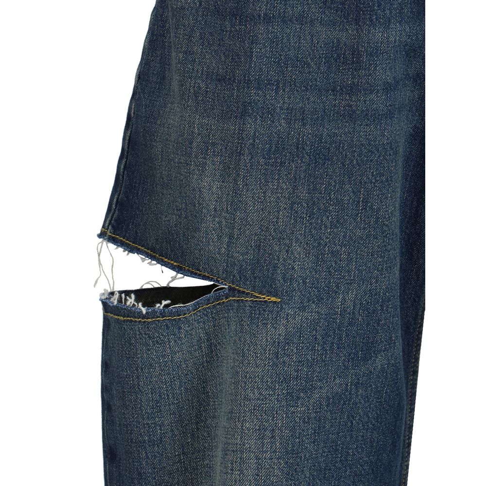 Margiela Blue Cotton High-Waisted Jean