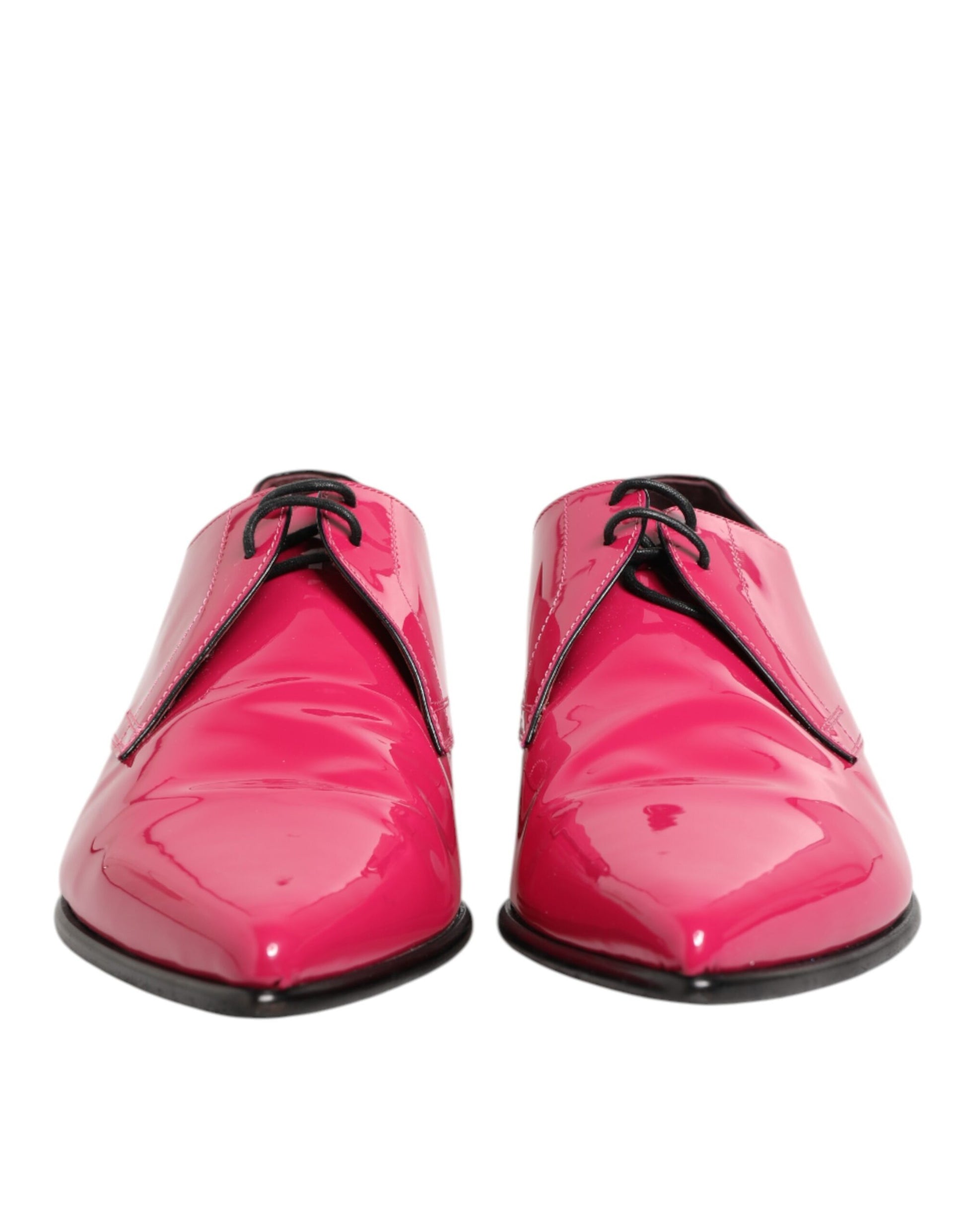 Dolce & Gabbana Pink Patent Leather Lace Up Dress Derby Shoes
