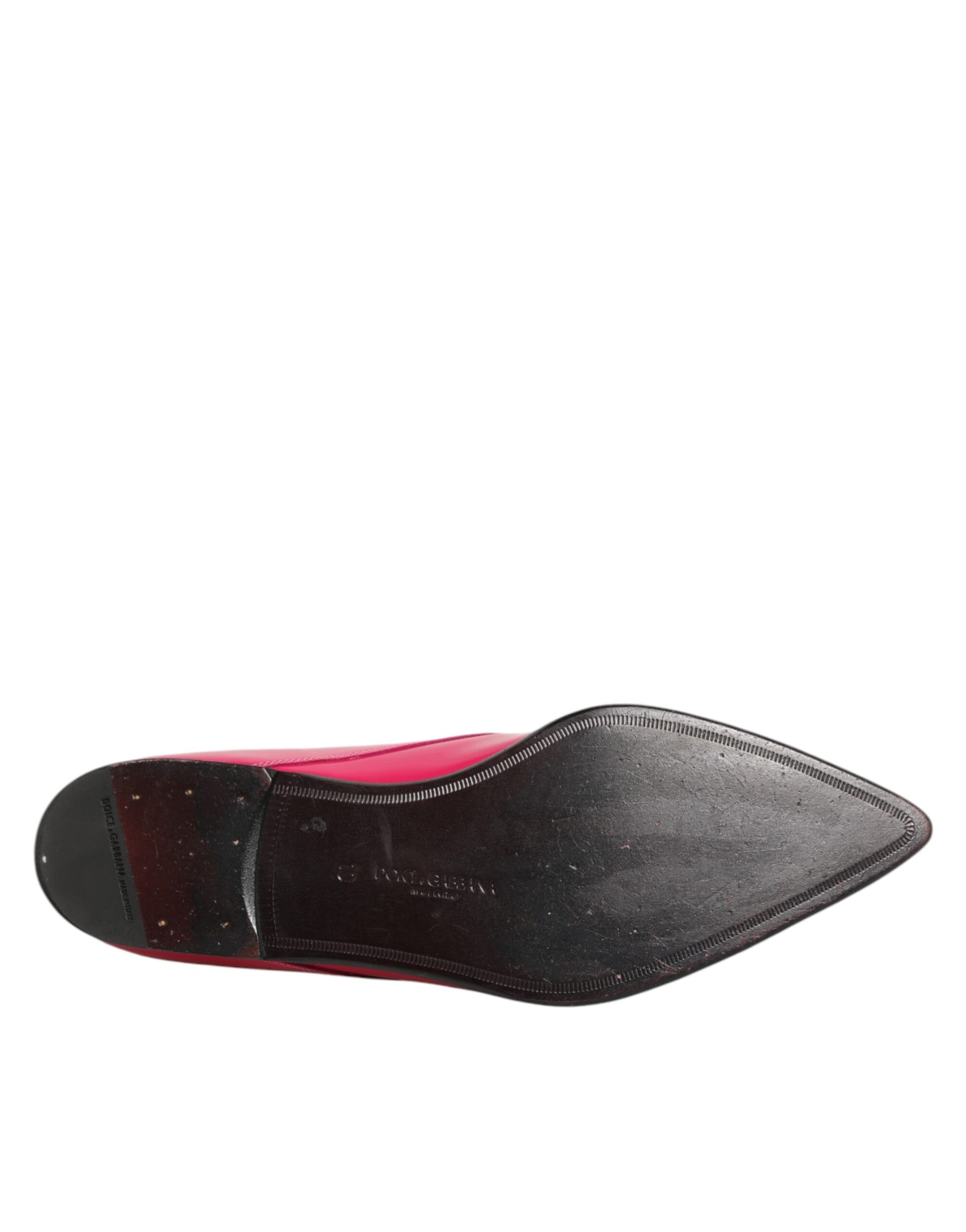 Dolce & Gabbana Pink Patent Leather Lace Up Dress Derby Shoes