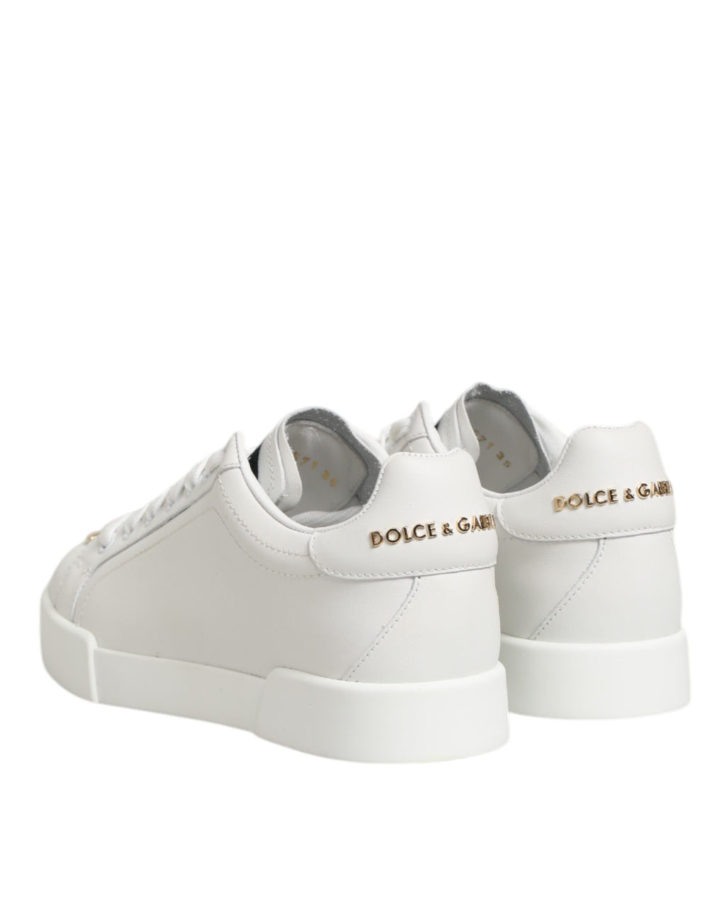 Dolce & Gabbana White DG Leather Low Top Sneakers Shoes
