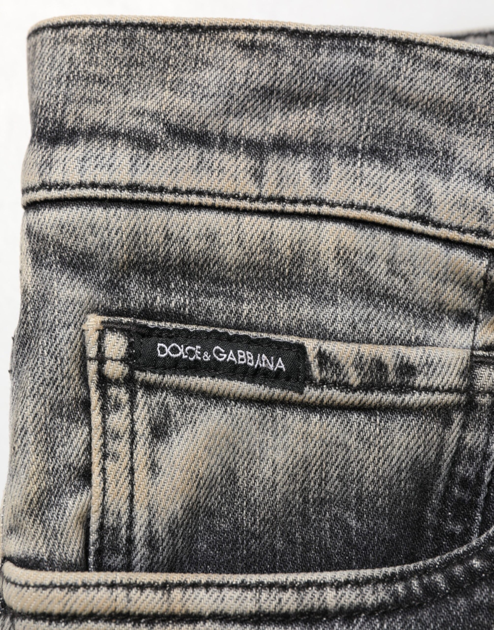 Dolce & Gabbana Gray Cotton Stretch Slim Fit Men Denim Jeans
