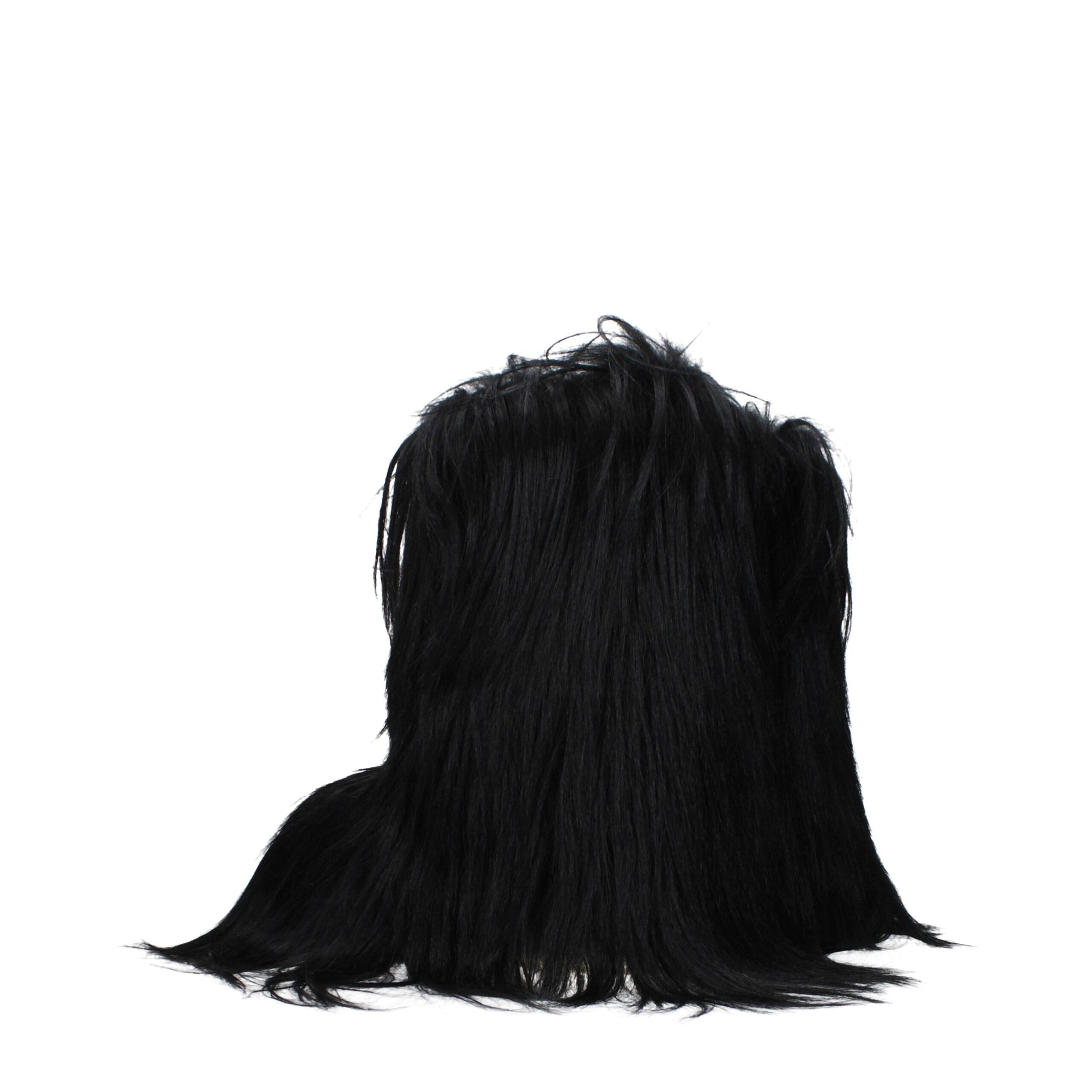 Rick Owens Black Fur Ankle Boots