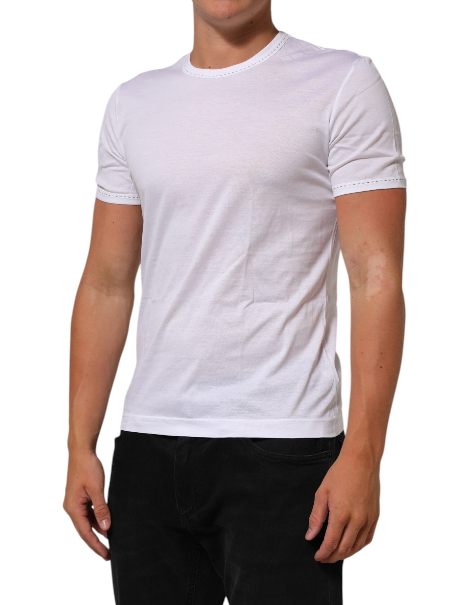 Dolce & Gabbana White Cotton Crew Neck Underwear Tee T-shirt