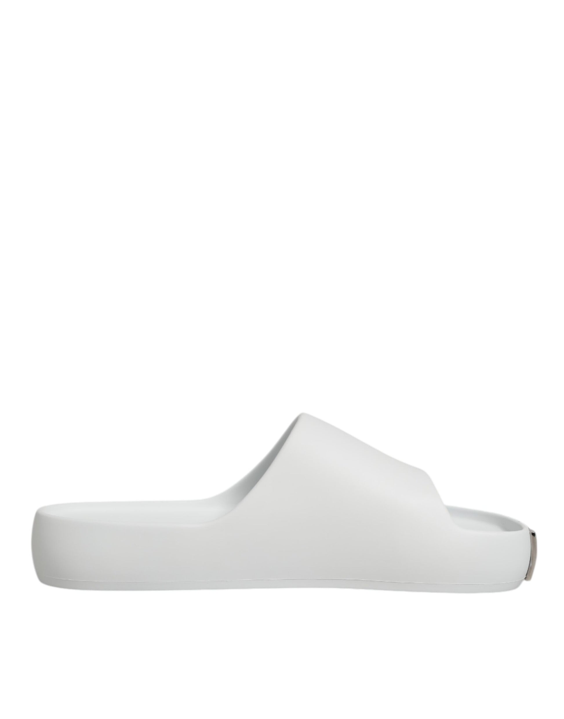 Dolce & Gabbana White Logo Slides Sandals Men Beachwear Shoes