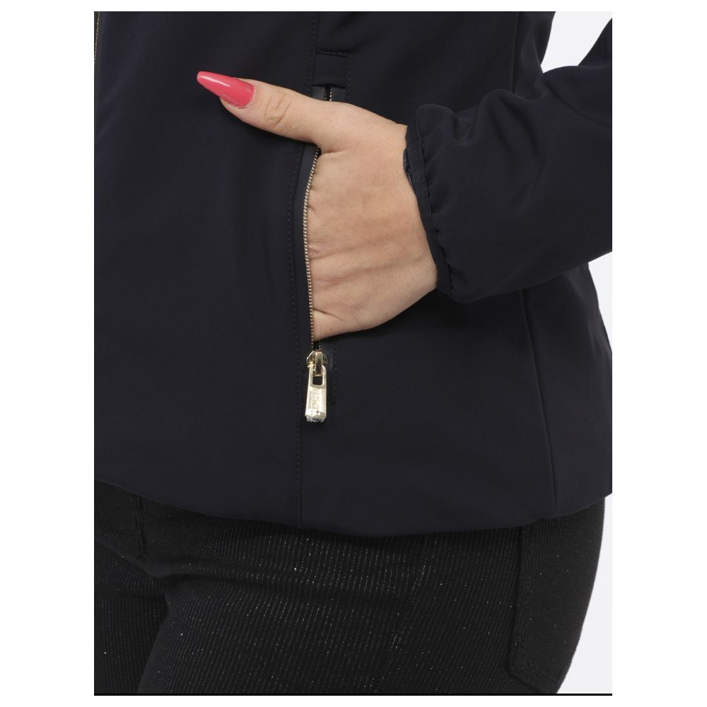 Yes Zee Blue Nylon Jackets & Coat