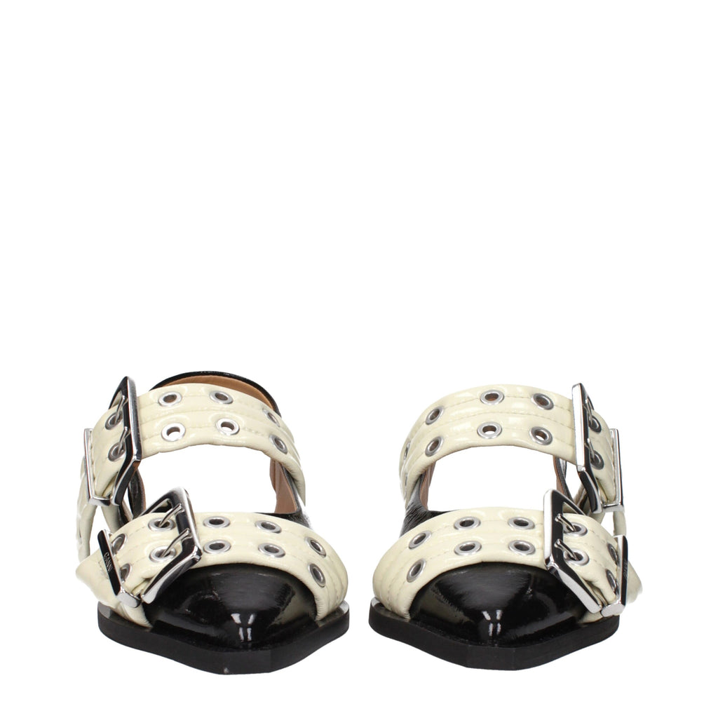 Ganni Black Polyethylene Flat Sandals