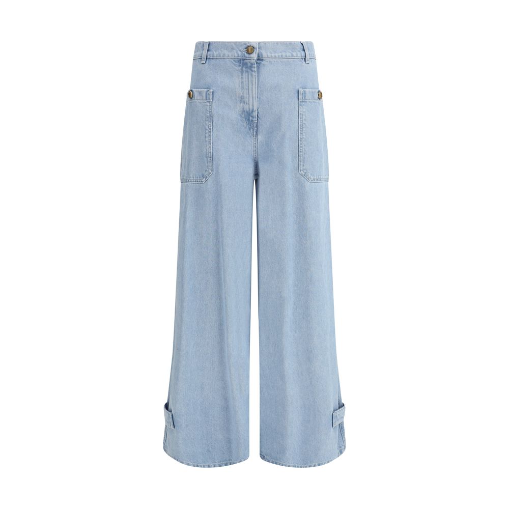Max Mara Light Blue Cotton High-Waisted Jean