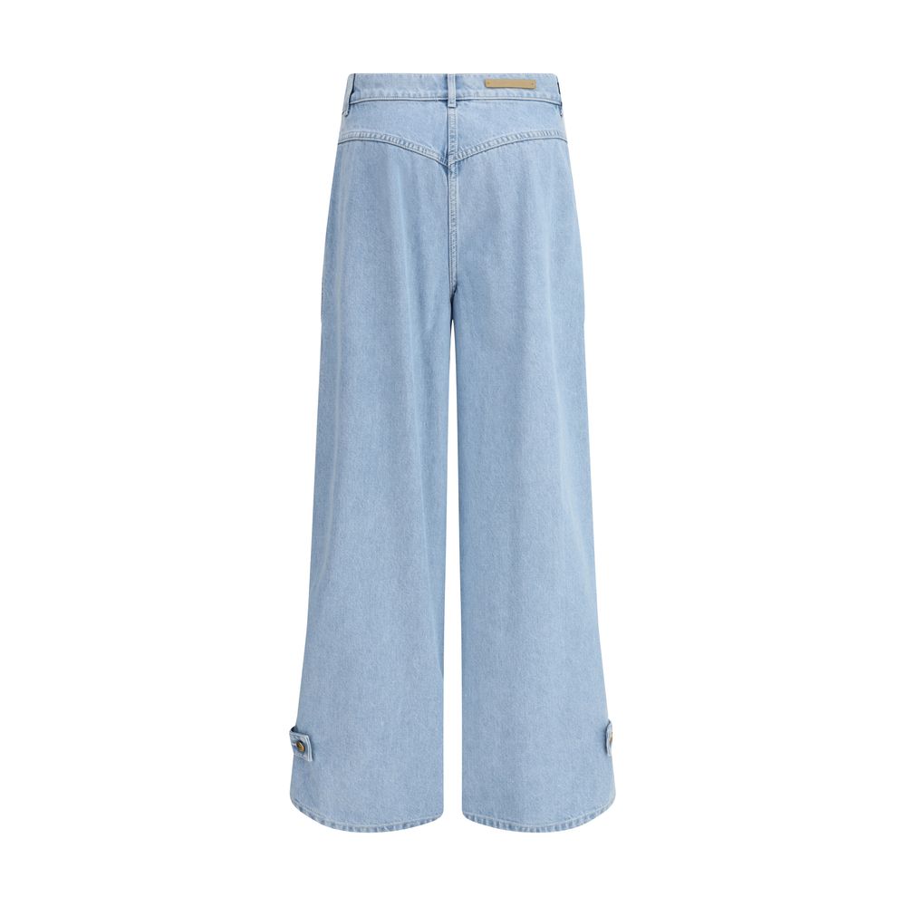 Max Mara Light Blue Cotton High-Waisted Jean