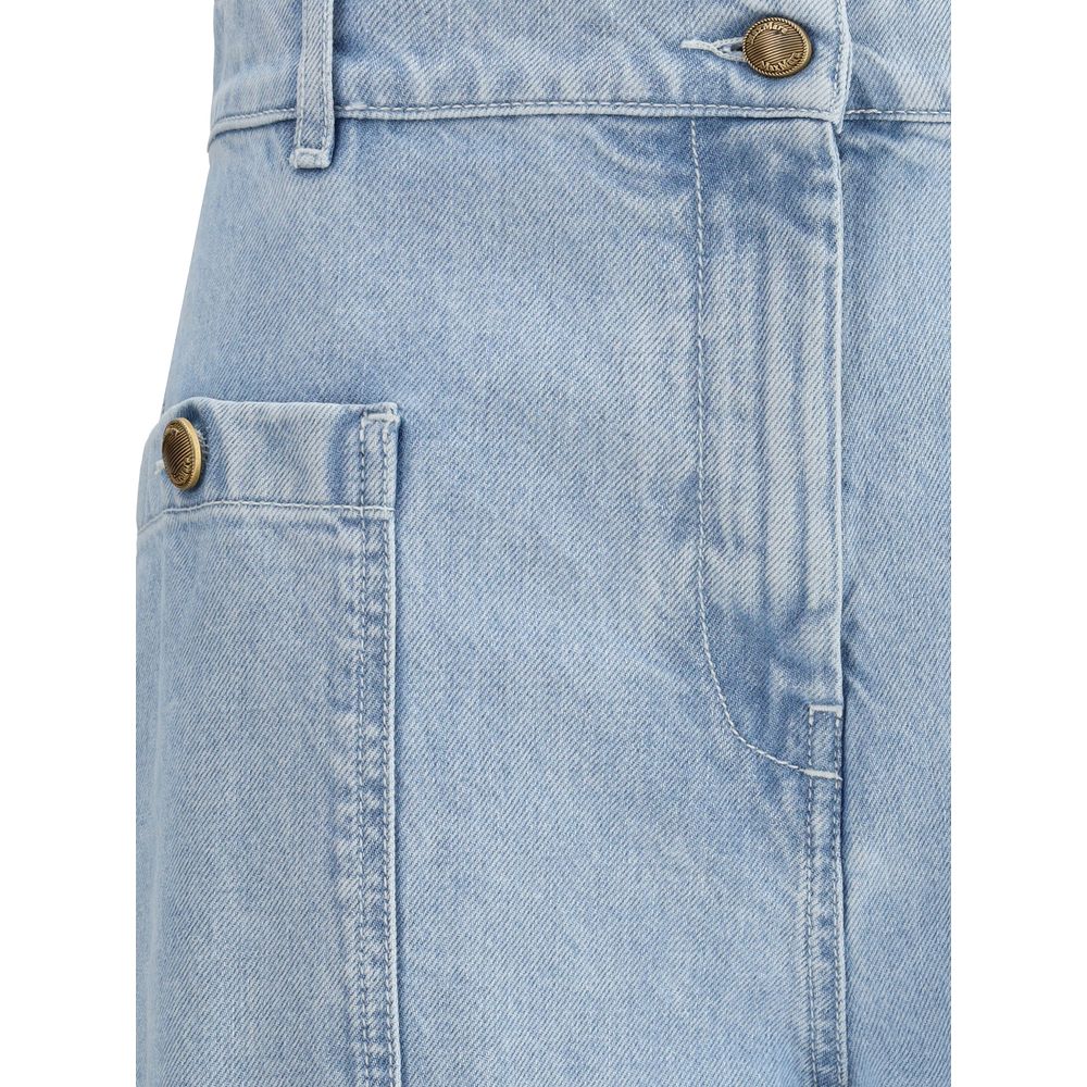 Max Mara Light Blue Cotton High-Waisted Jean