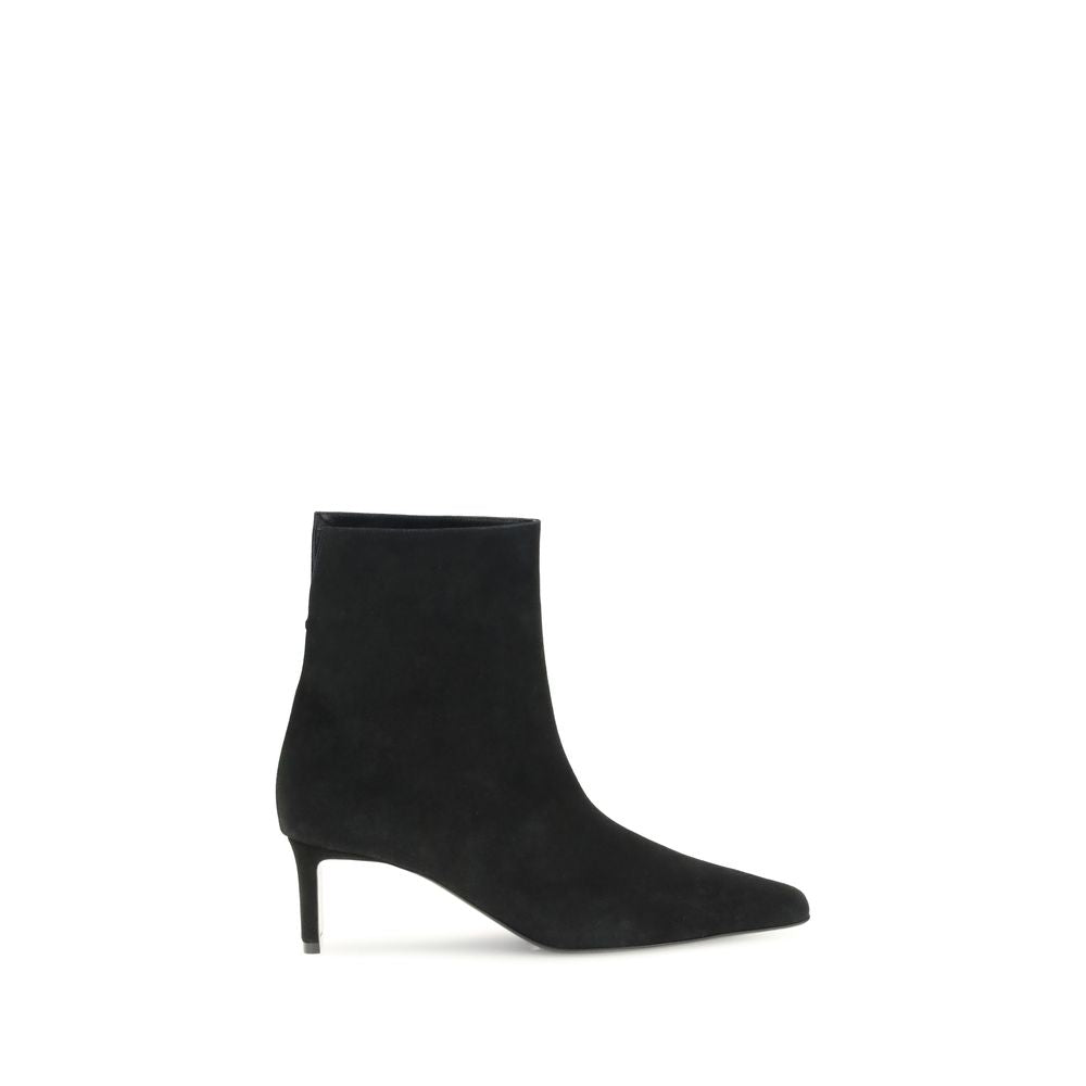 Khaite Black Calf Leather Bos Taurus Ankle Boots