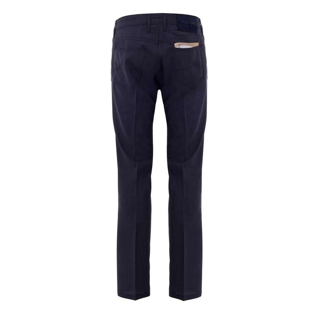 Jacob Cohen Blue Wool Casual Pants