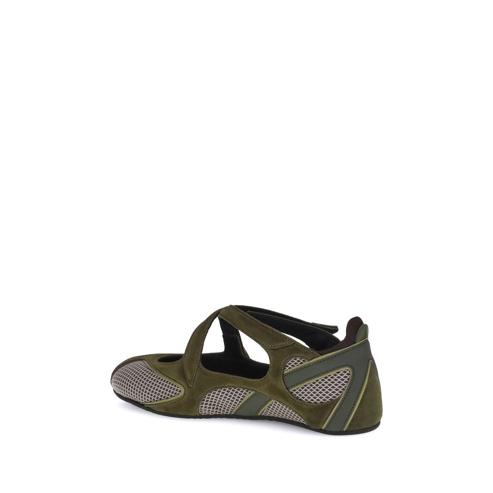 The Attico Green Polyethylene Ballet Flats