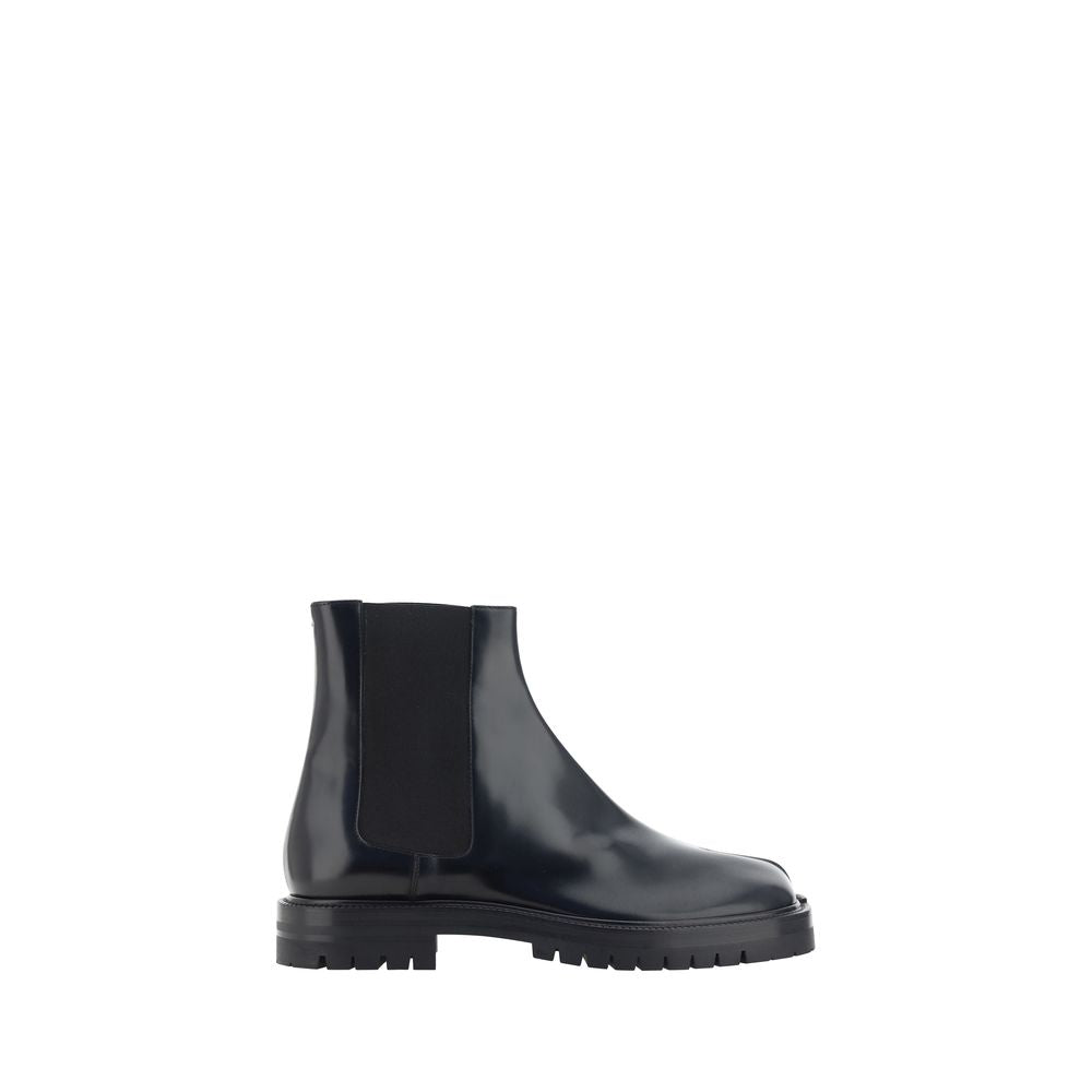 Margiela Black Calf Leather Bos Taurus Chelsea Boots