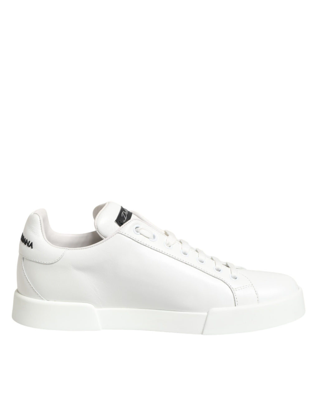 Dolce & Gabbana White Leather #DGFamily Casual Sneakers Shoes