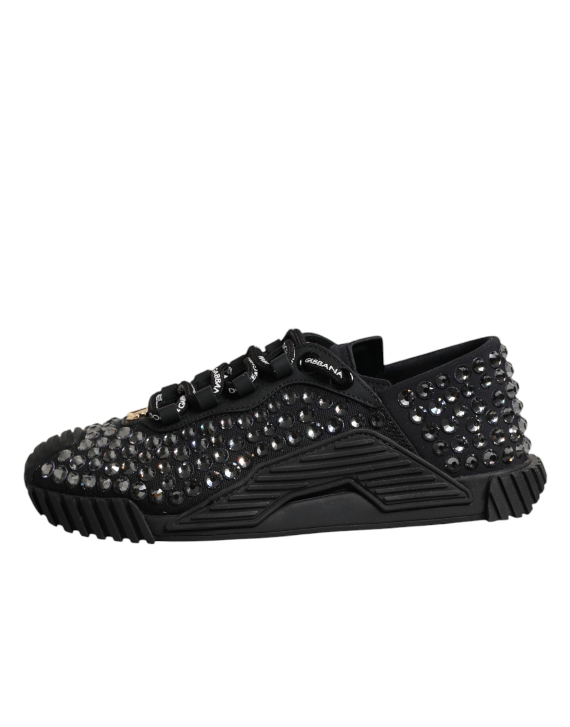 Dolce & Gabbana Shoes Black Embellished Low Top NS1 Sneakers Shoes