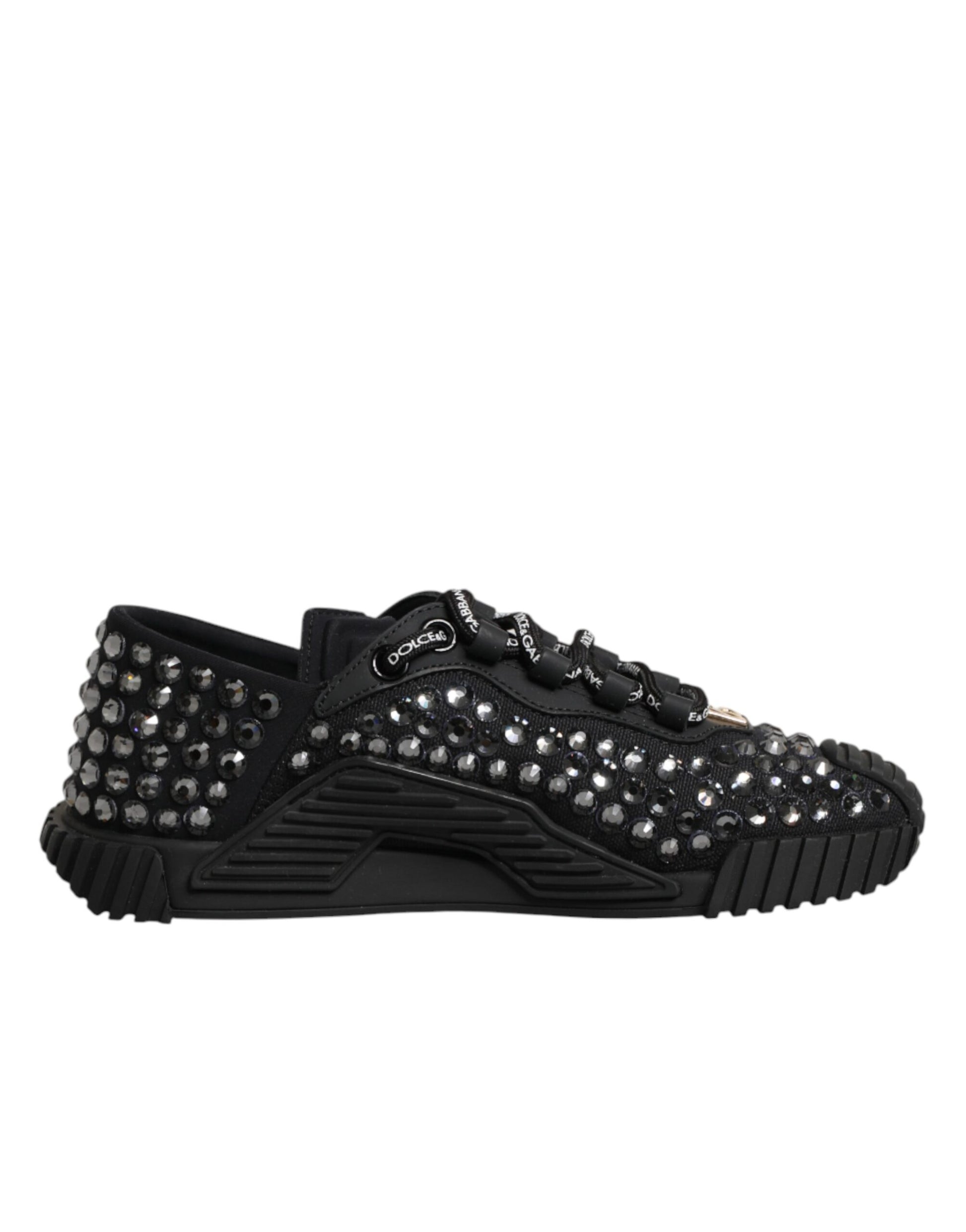 Dolce & Gabbana Shoes Black Embellished Low Top NS1 Sneakers Shoes