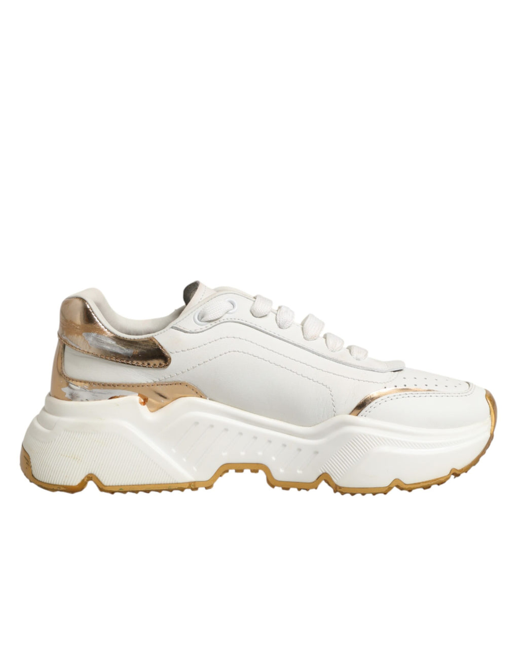 Dolce & Gabbana White Gold Daymaster Low Top Sneakers Shoes