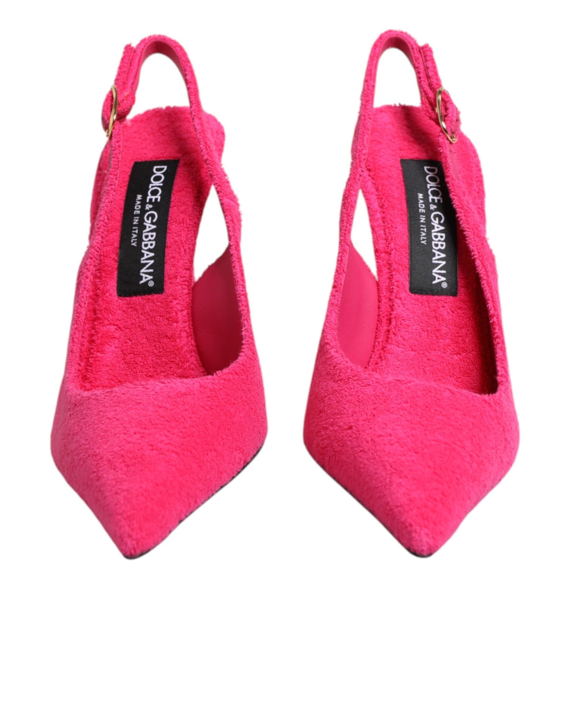 Dolce & Gabbana Pink Suede High Heels Slingback Shoes
