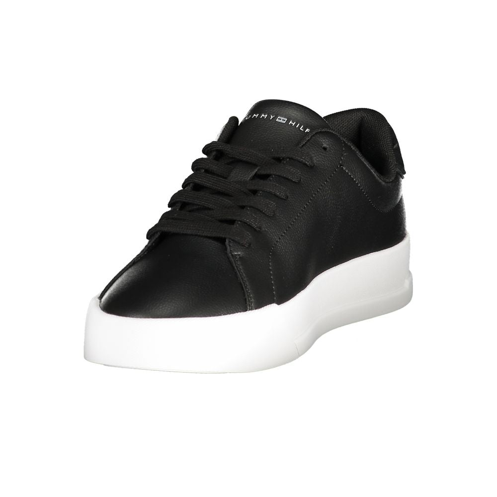 Tommy Hilfiger Black Leather Men Sneaker