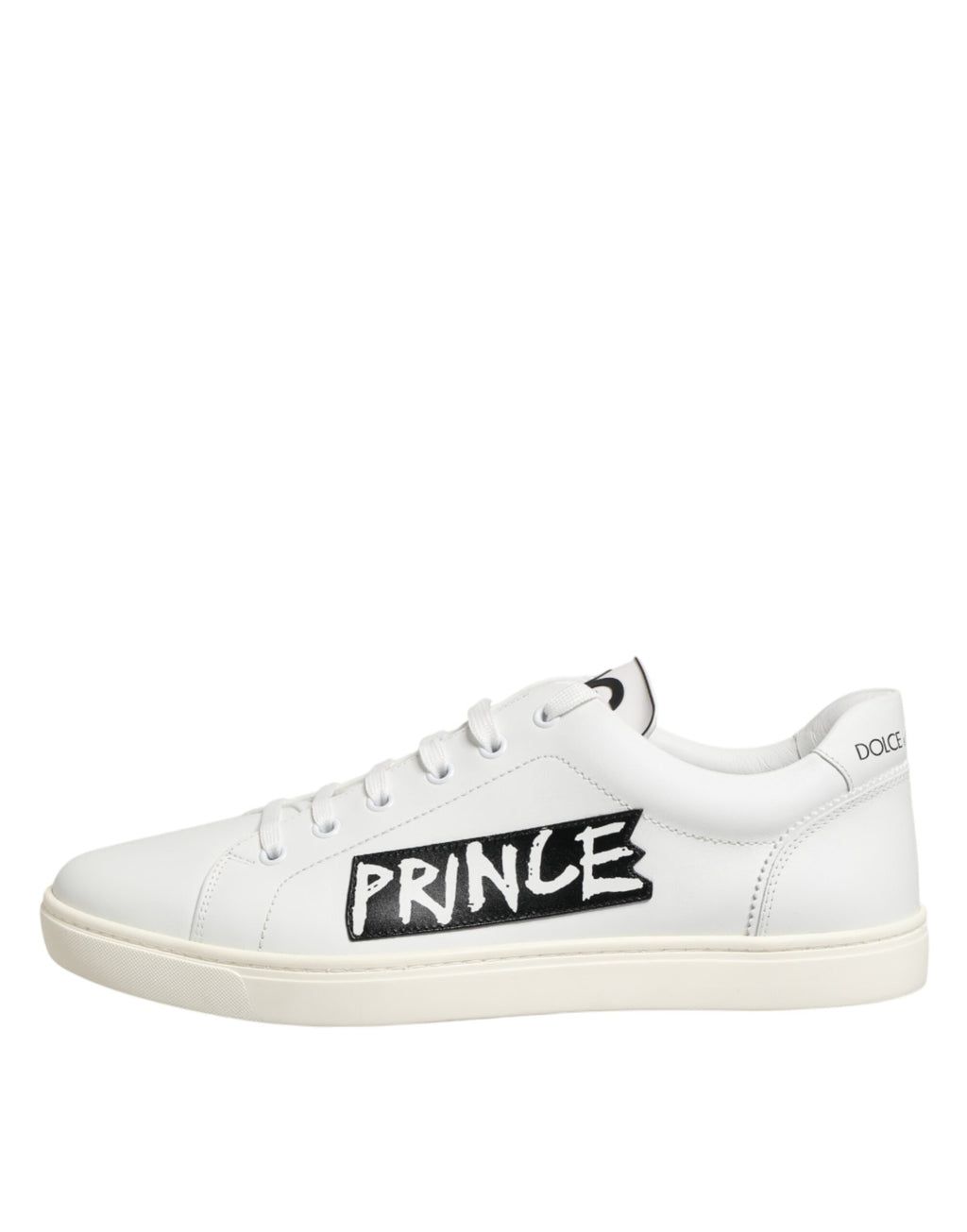 Dolce & Gabbana White Prince Leather Low Top Men Sneakers Shoes