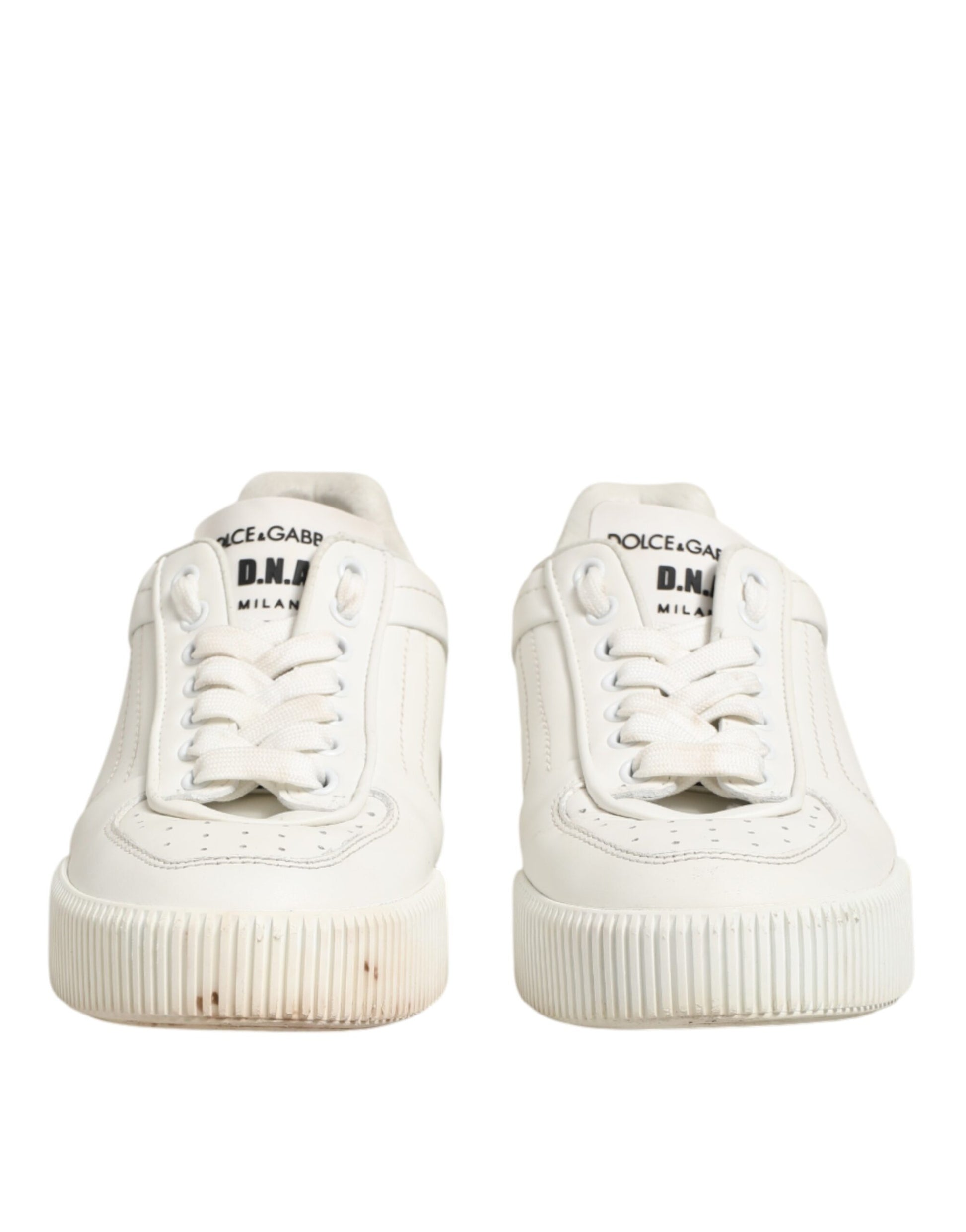 Dolce & Gabbana White Leather MIAMI Low Top Sneakers Shoes