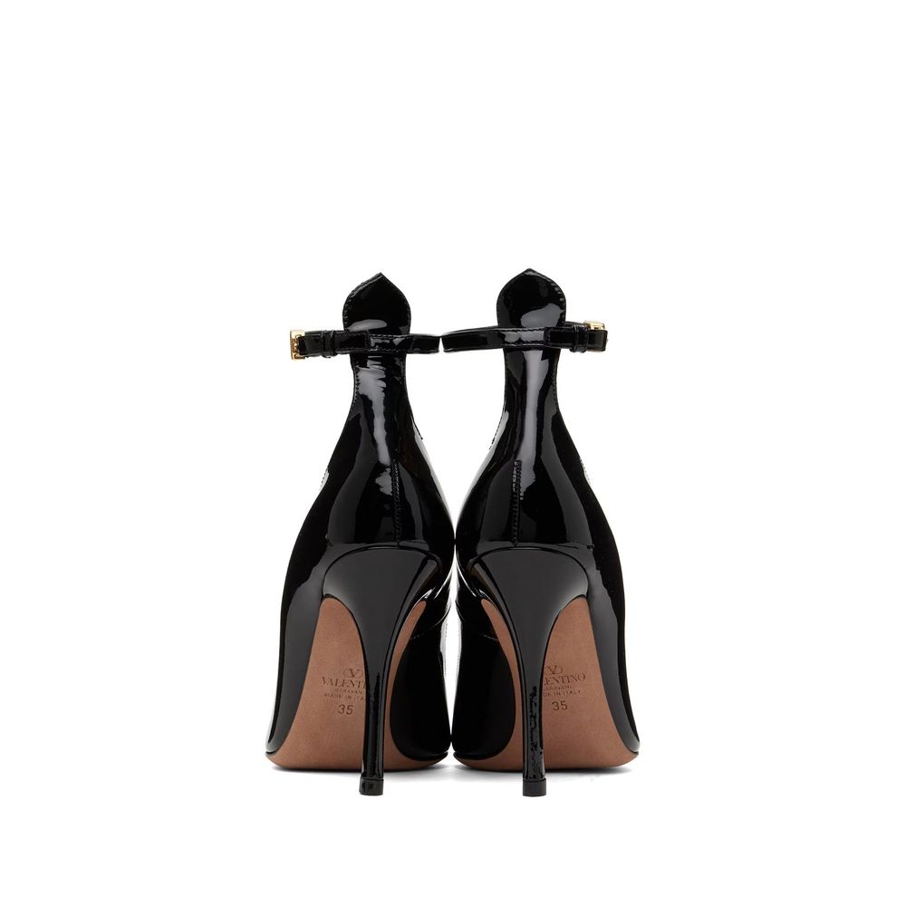 Valentino Garavani Black Leather High Heel Pumps
