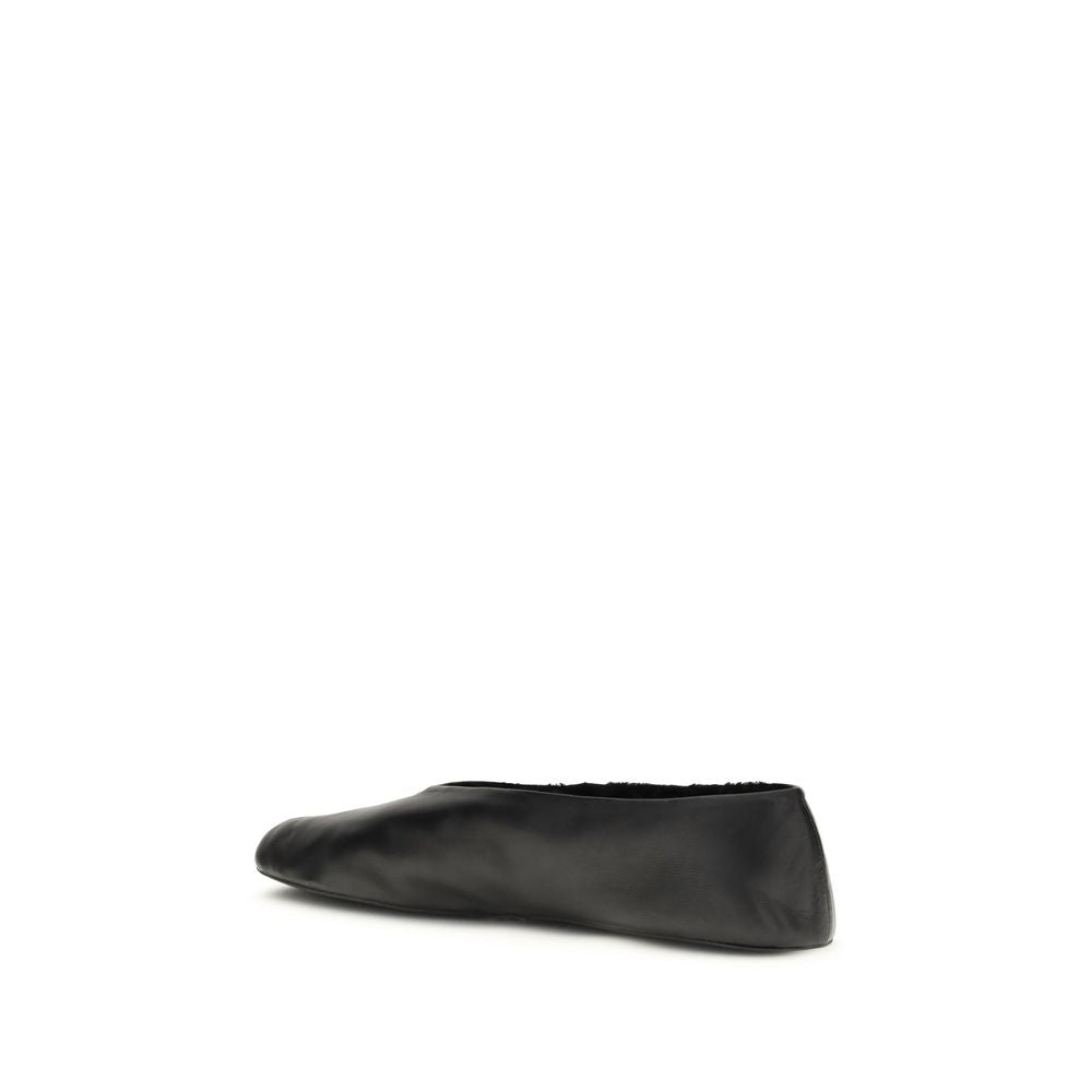 The Row Black Lamb Ovis Aries Aries Ballet Flats