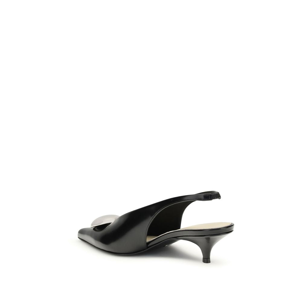 Proenza Schouler Black Calf Leather Bos Taurus High Heel Pumps